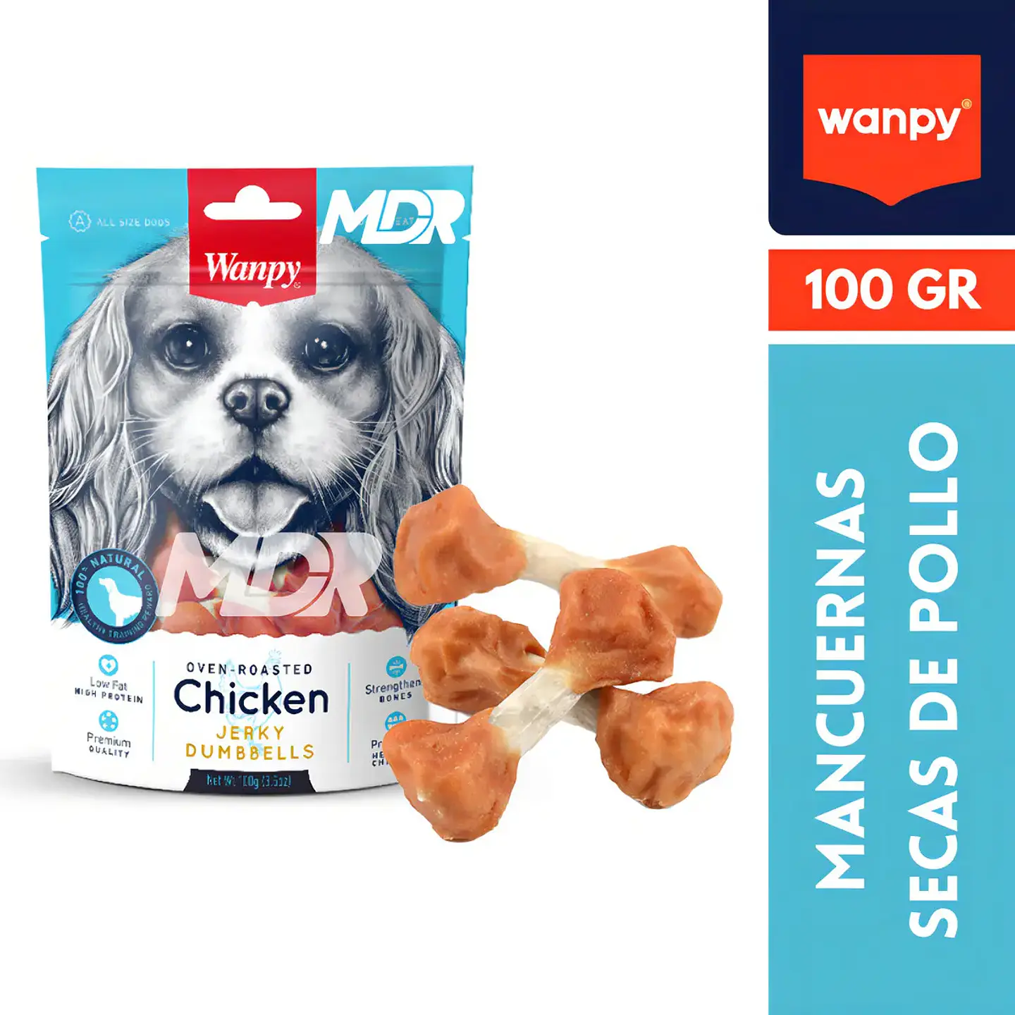Wanpy Chicken Jerky Dumbbells 100gr -snack Para Perro 2