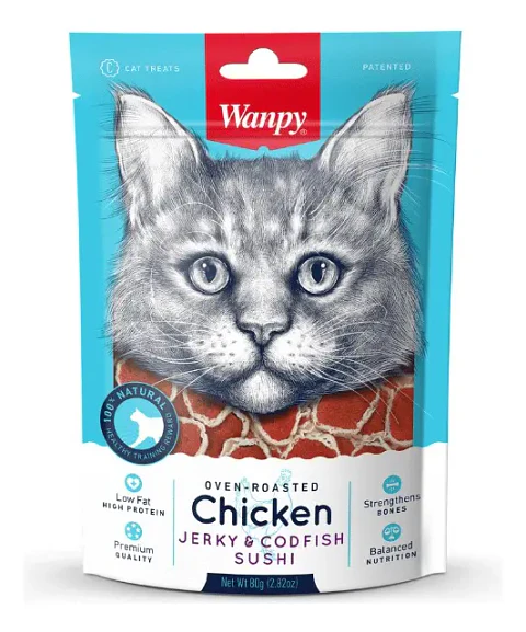 Wanpy Snack Pollo Chicken Codfish Sushi 80 G Para Gatos