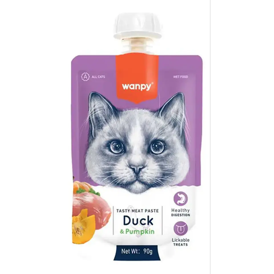 Wanpy Tasty Meat Paste Pato Para Gatos 90g 1