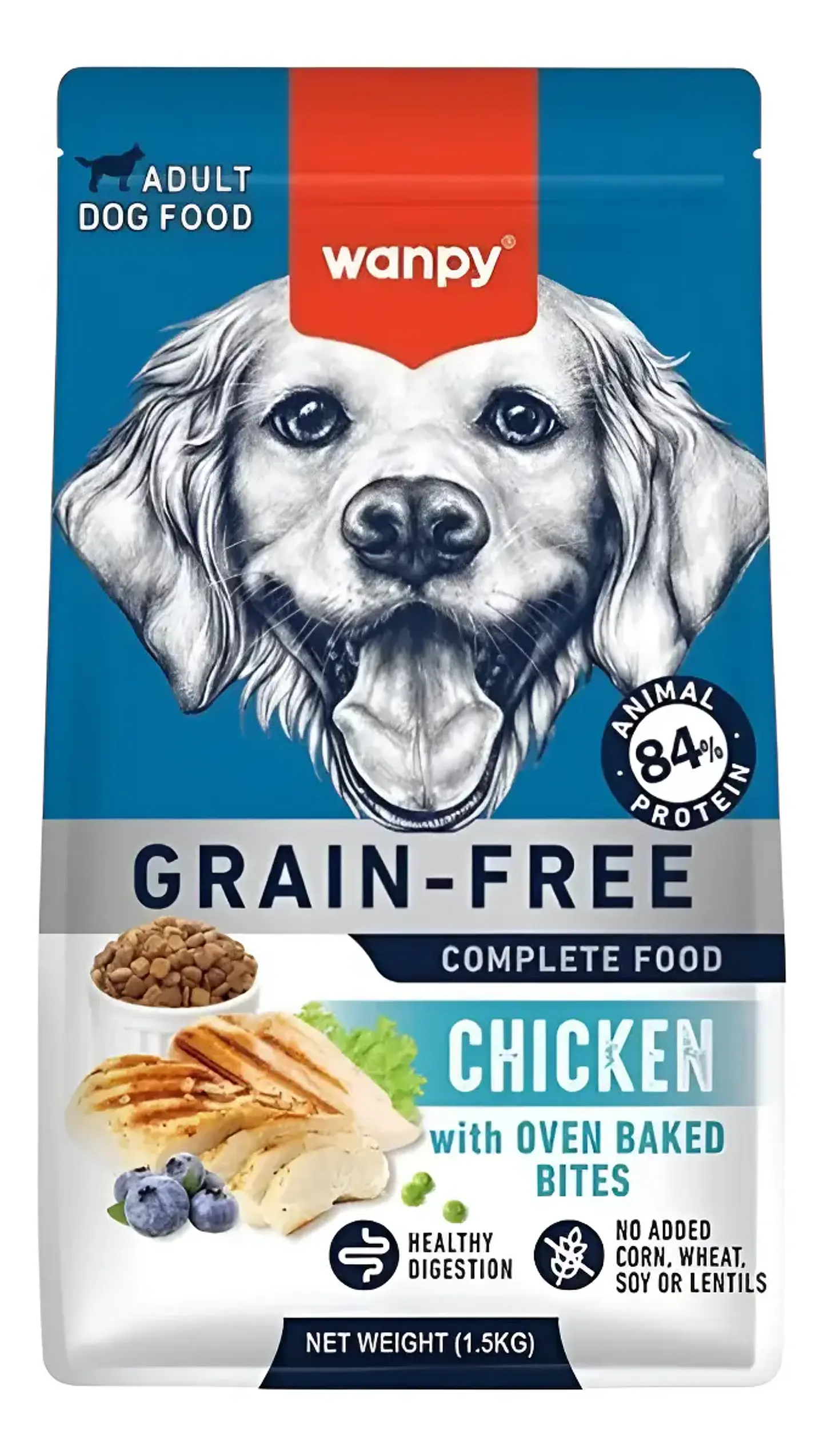 Wanpy Alimento Completo Sin Cereales para Perros Adultos Sabor Pollo 1.5 Kg 1