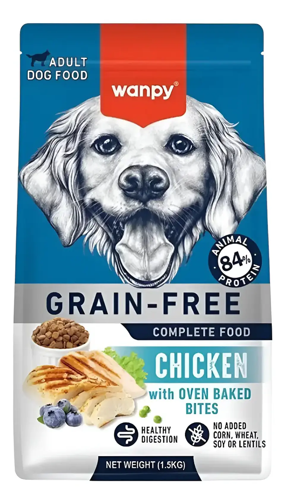 Wanpy Alimento Completo Sin Cereales para Perros Adultos Sabor Pollo 1.5 Kg 1