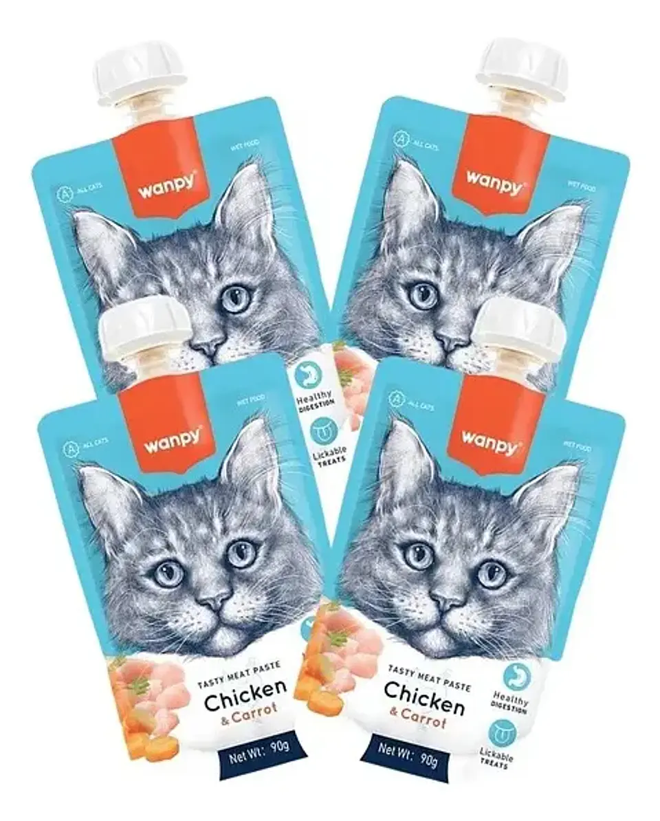 Wanpy Tasty Meat Paste Cat Chicken y Carrot 90 Gr 3