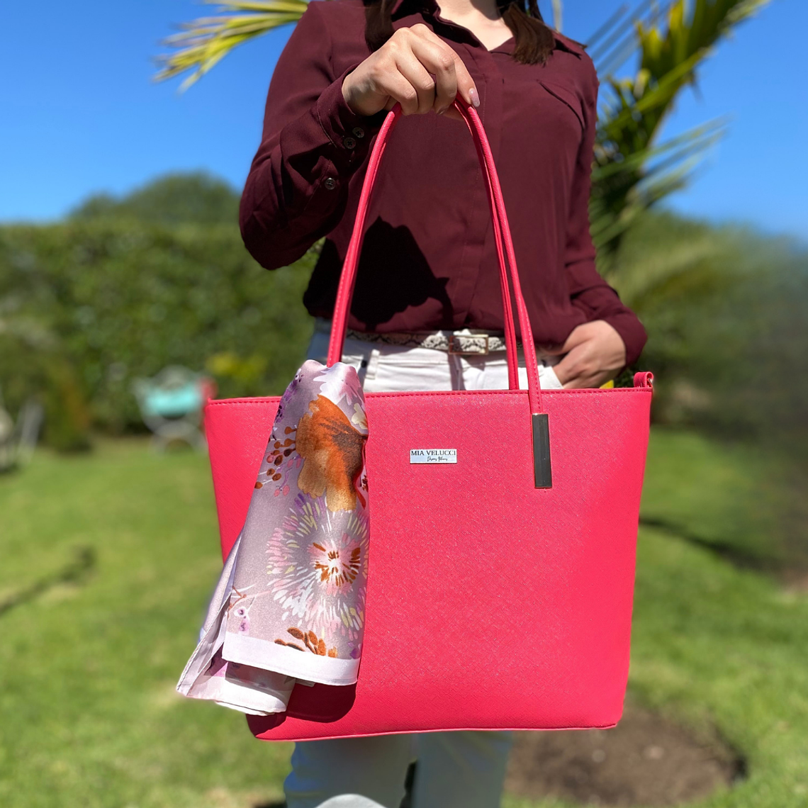 Cartera Tote Alleri Grande Rosa (capacidad para Pc) 10