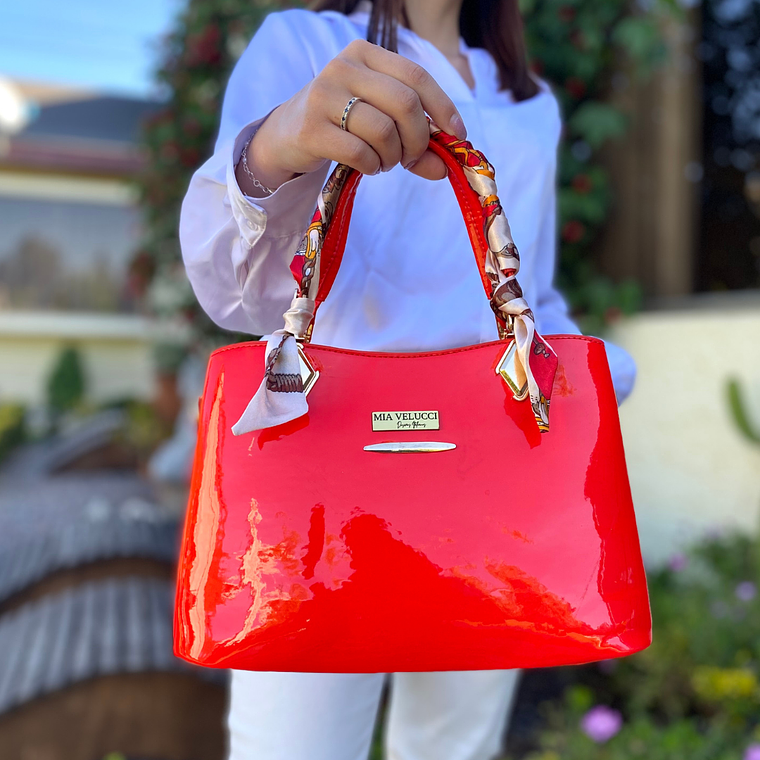 Cartera Vittoria Charol Rojo 2