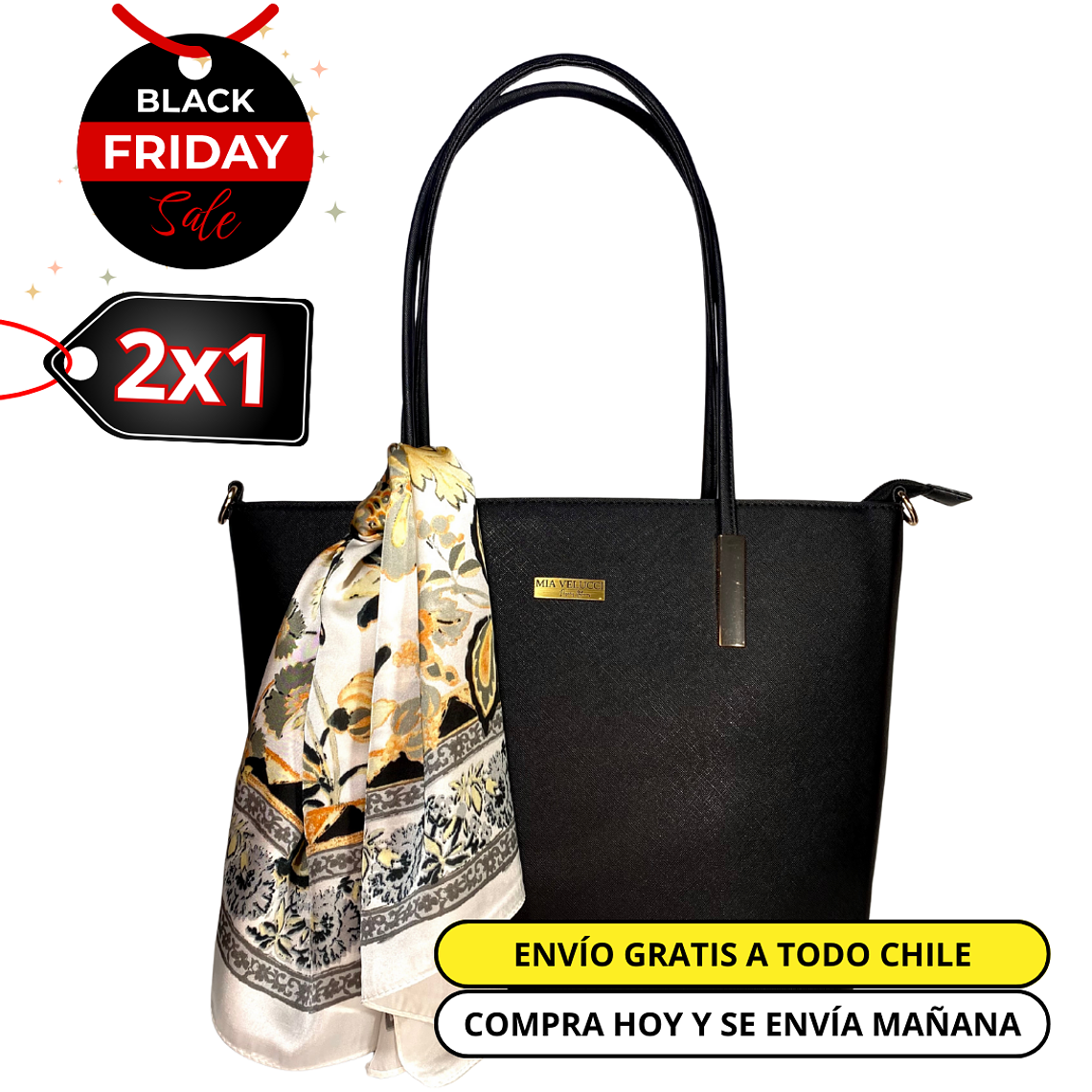 Cartera Tote Alleri Grande Negro (capacidad para Pc) 1