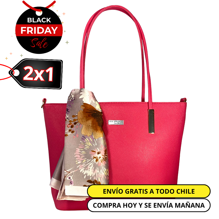 Cartera Tote Alleri Grande Rosa (capacidad para Pc) 1