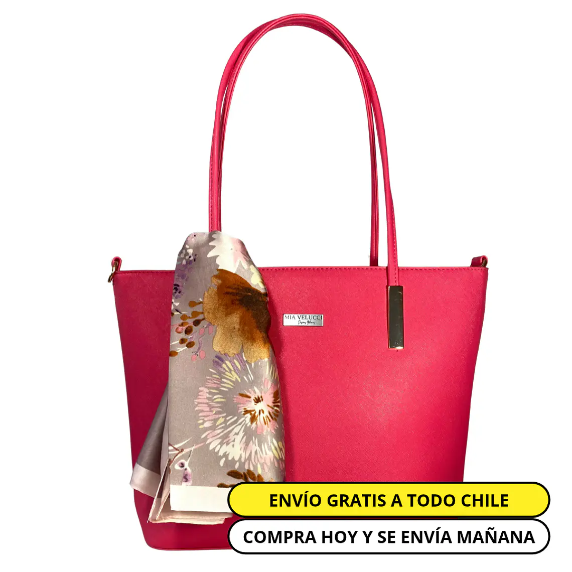 Cartera Tote Alleri Grande Rosa (capacidad para Pc) 1