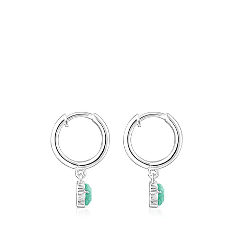 Silver and Amazonite Cool Color Earrings