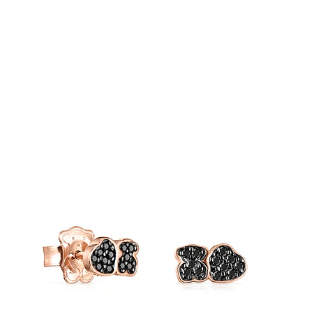 Pendientes con baño de oro rosa 18kt y espinelas Motif