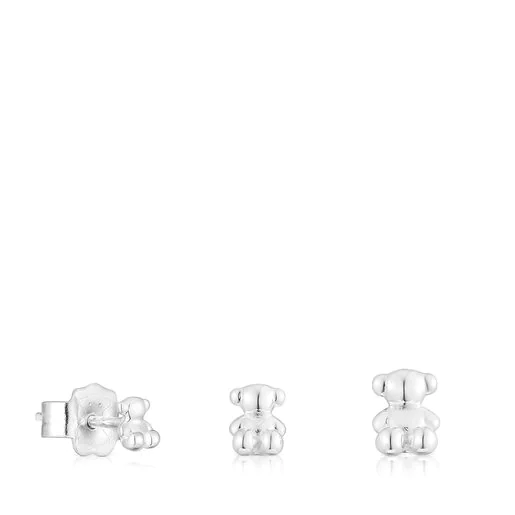 Pack de pendientes de plata oso Bold Bear