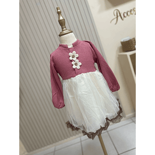 Vestido Doble Tul Rosa