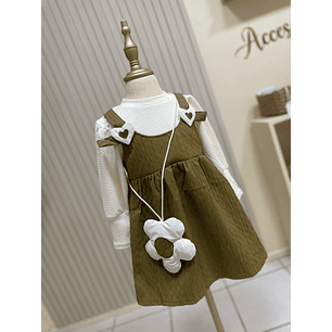 Vestido verde Oliva - Flor