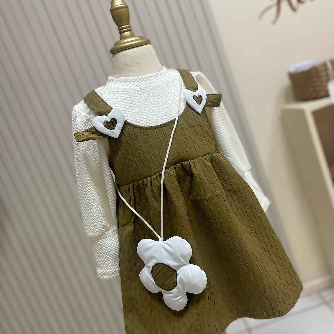 Vestido verde Oliva - Flor 1