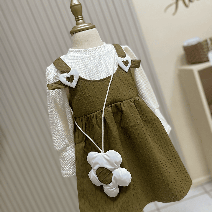 Vestido verde Oliva - Flor 1