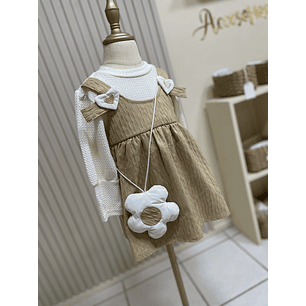 Vestido Beige - Flor 