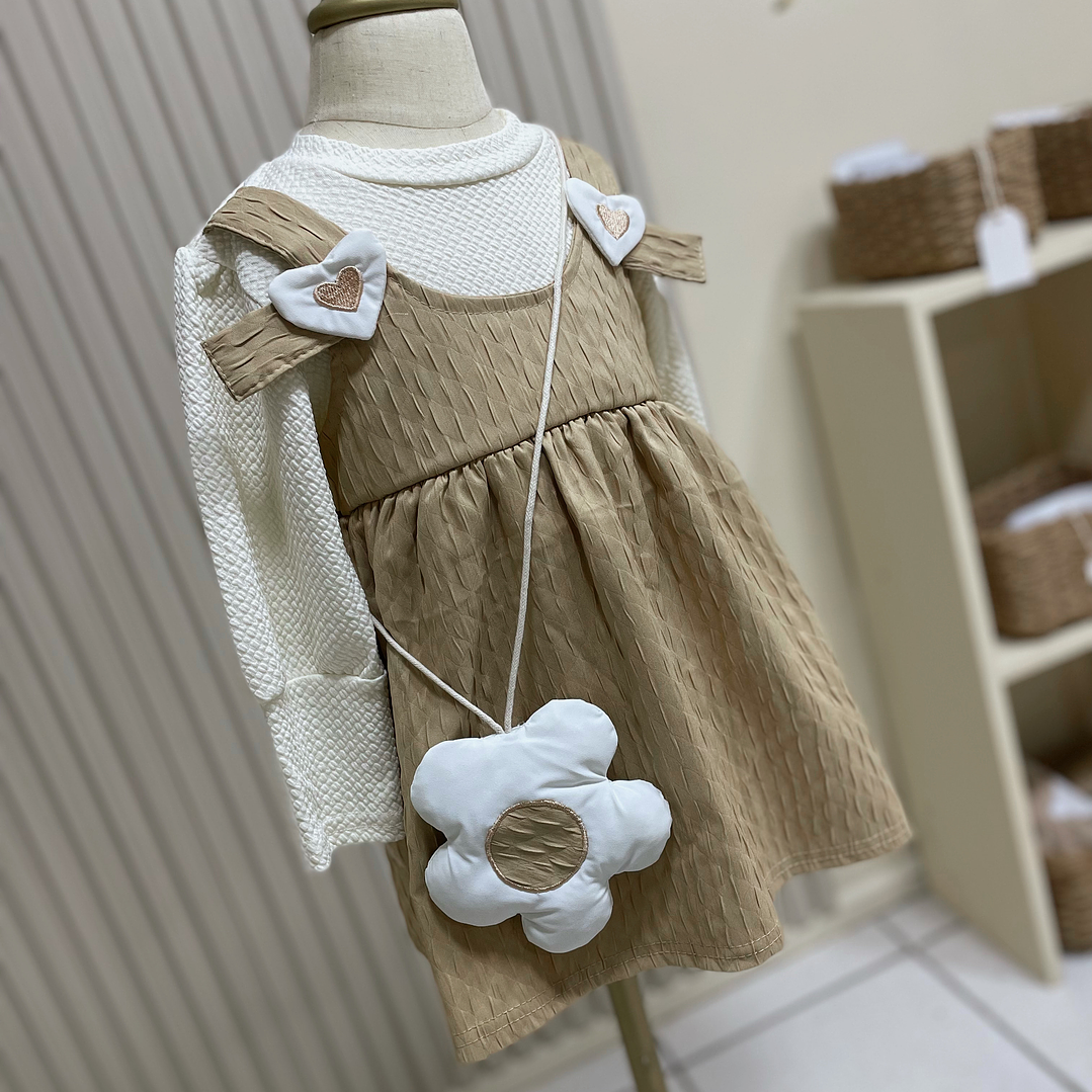 Vestido Beige - Flor  1