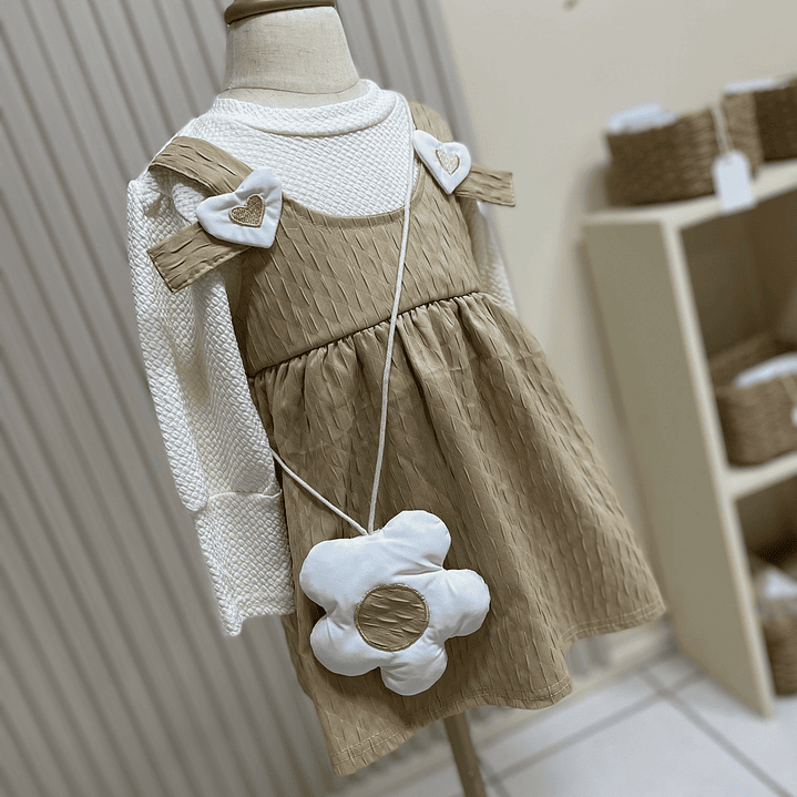 Vestido Beige - Flor  1