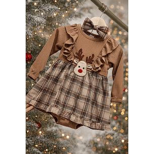 Vestido navideño - camel 