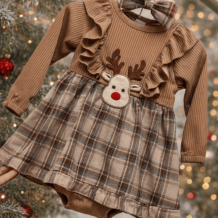 Vestido navideño - camel  1