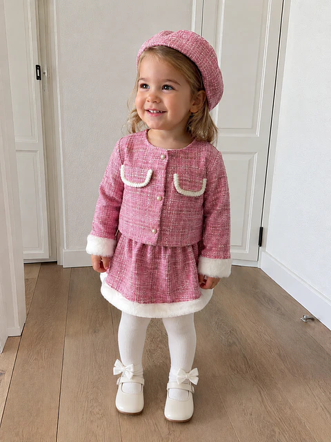 Conjunto Tweed 3 Piezas - Rosa 