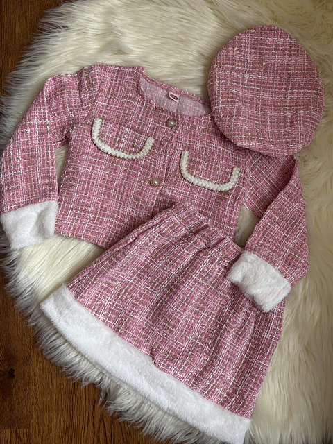 Conjunto Tweed 3 Piezas - Rosa 
