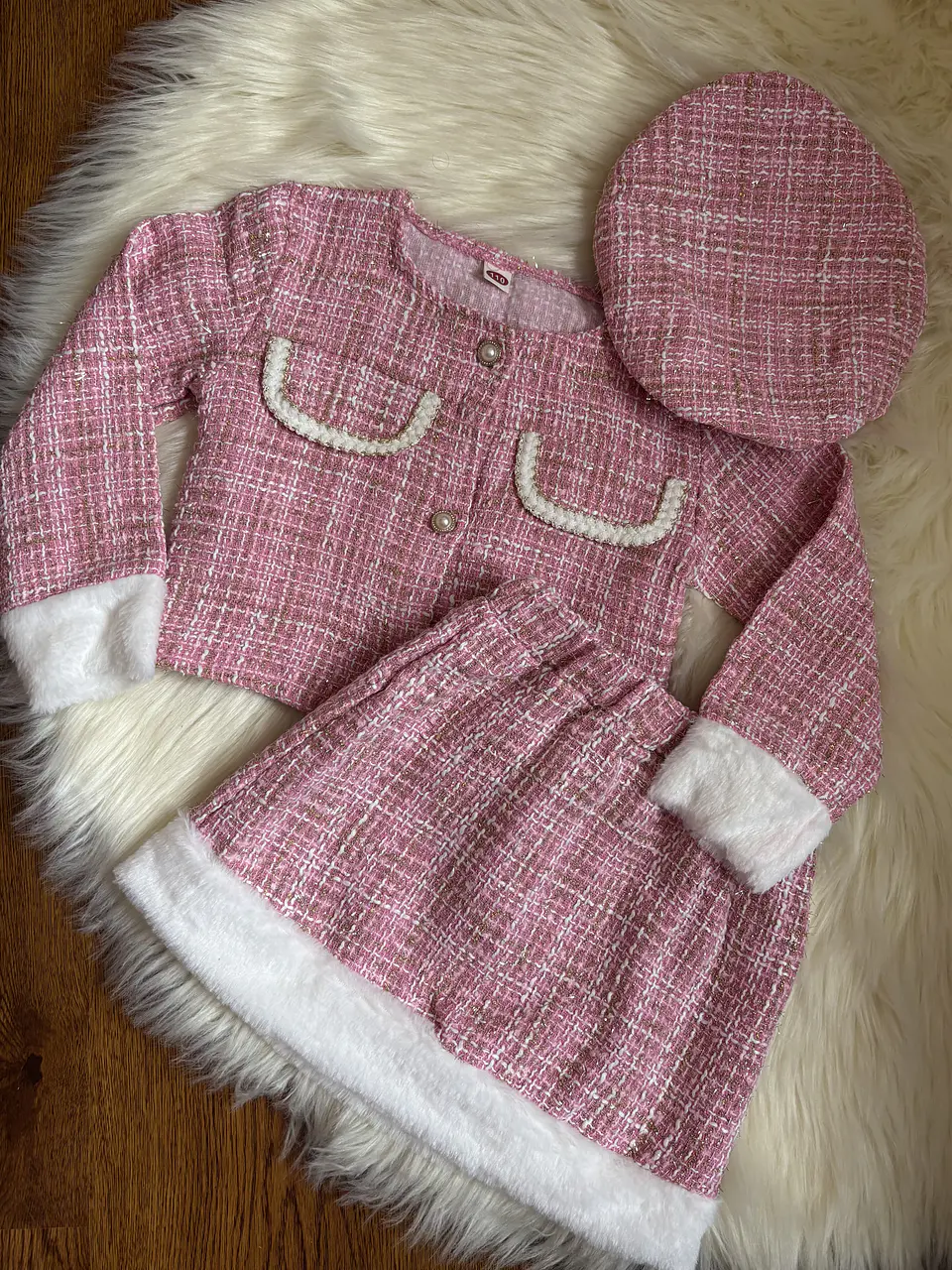 Conjunto Tweed 3 Piezas - Rosa  2