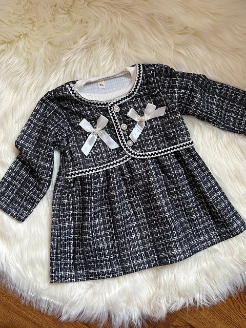 Vestido Tweed - Negro 