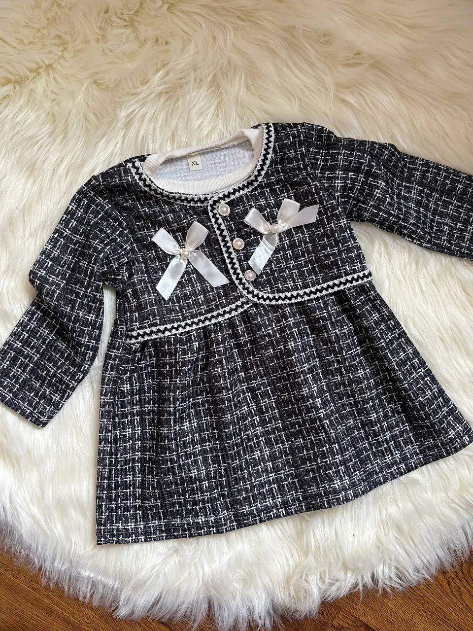 Vestido Tweed - Negro  1