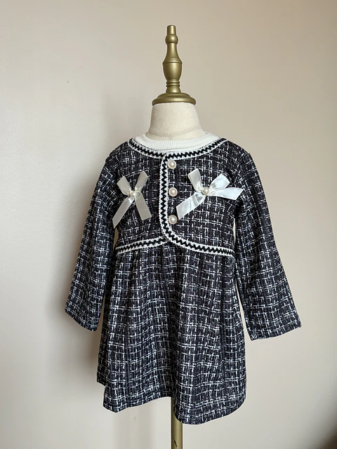 Vestido Tweed - Negro 