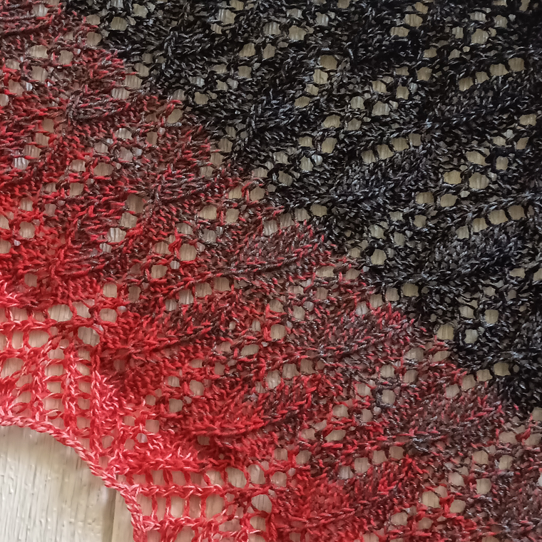 Cuello efecto encaje negro/rojo 4