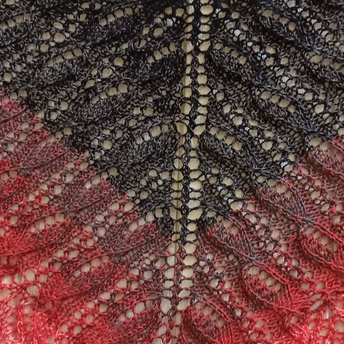 Cuello efecto encaje negro/rojo 5