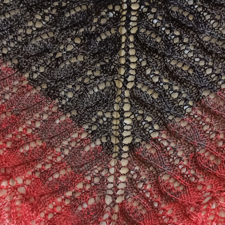 Cuello efecto encaje negro/rojo 5