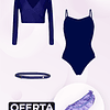 Set LONDON - Conjunto maillot alça fina, elástico de cintura e casaco 2