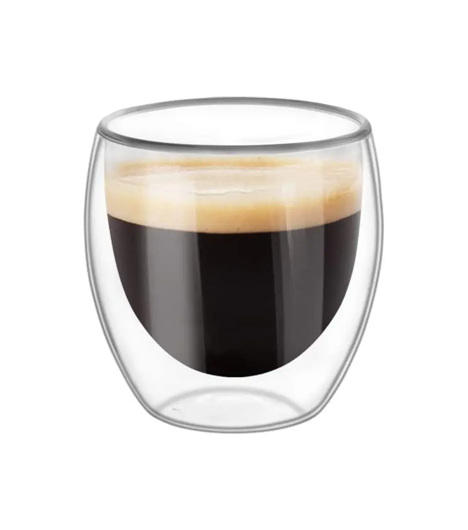 Vaso espresso doble pared de vidrio, 80 ml 1