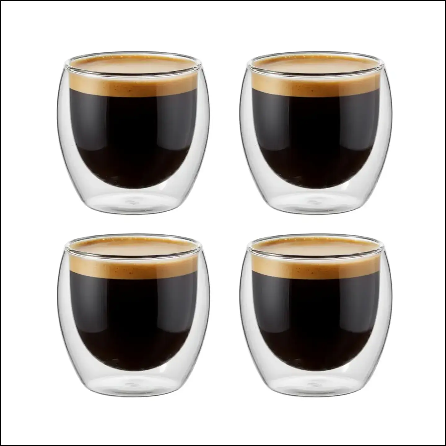 Set 4 vasos doble pared de vidrio 150 ml 1