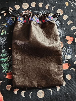 Sacos para Tarot Eco Cuero Negro 
