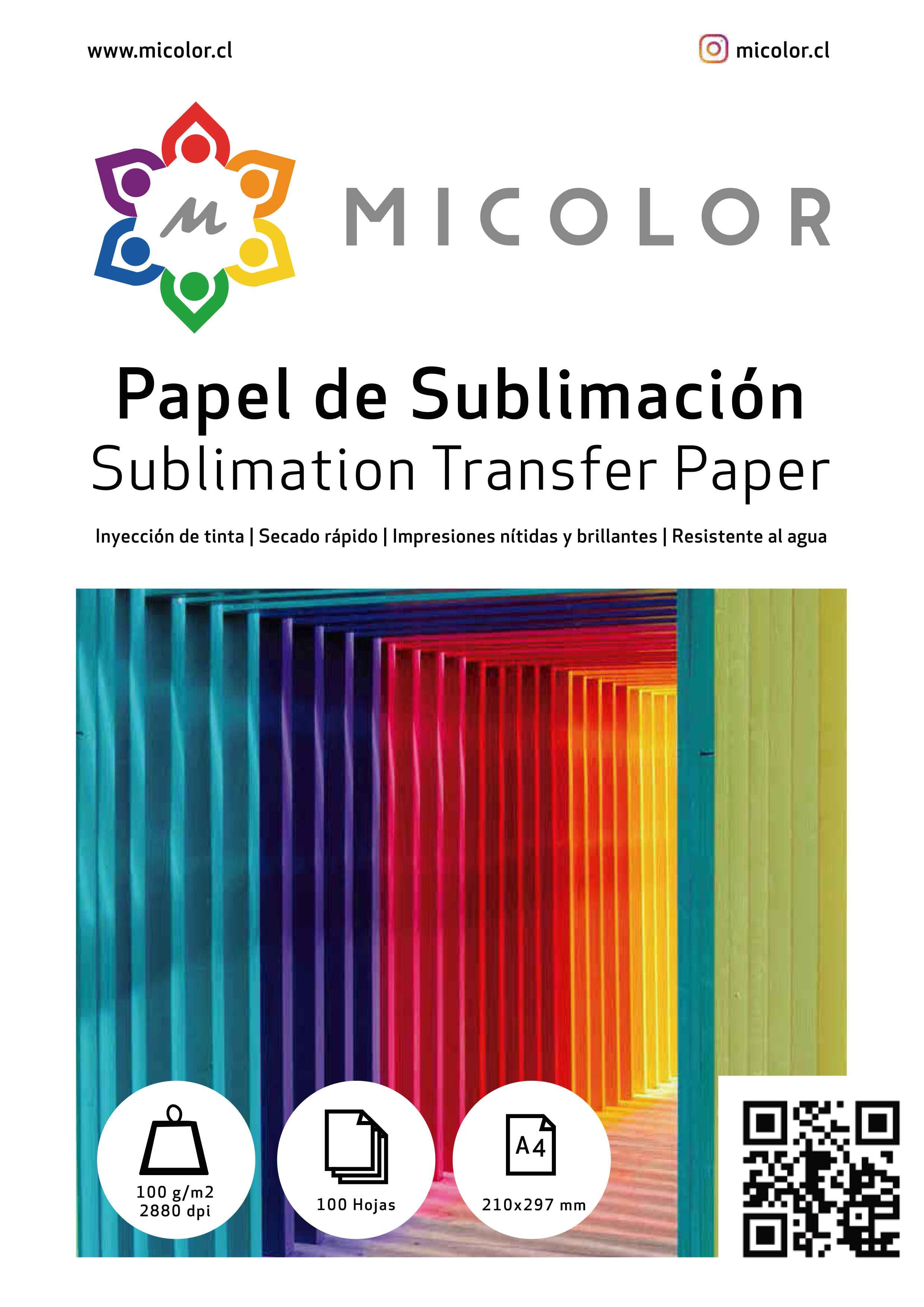 Papel de Sublimacion Premium A4 100g / 100 hojas