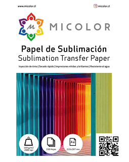 Papel de Sublimacion Premium A4 100g / 100 hojas 