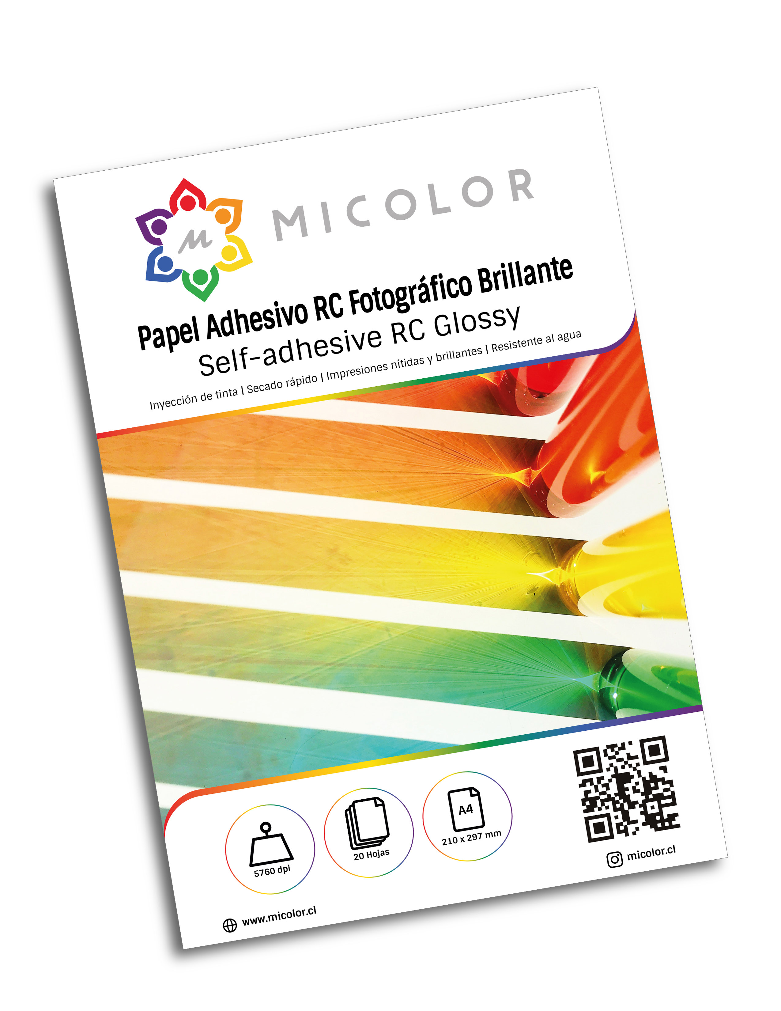 Papel Foto Adhesivo Rc Premium A4 /20 Hojas
