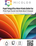 Papel Hilado Fotografico Doble Faz Mate 260 g 50 hojas 