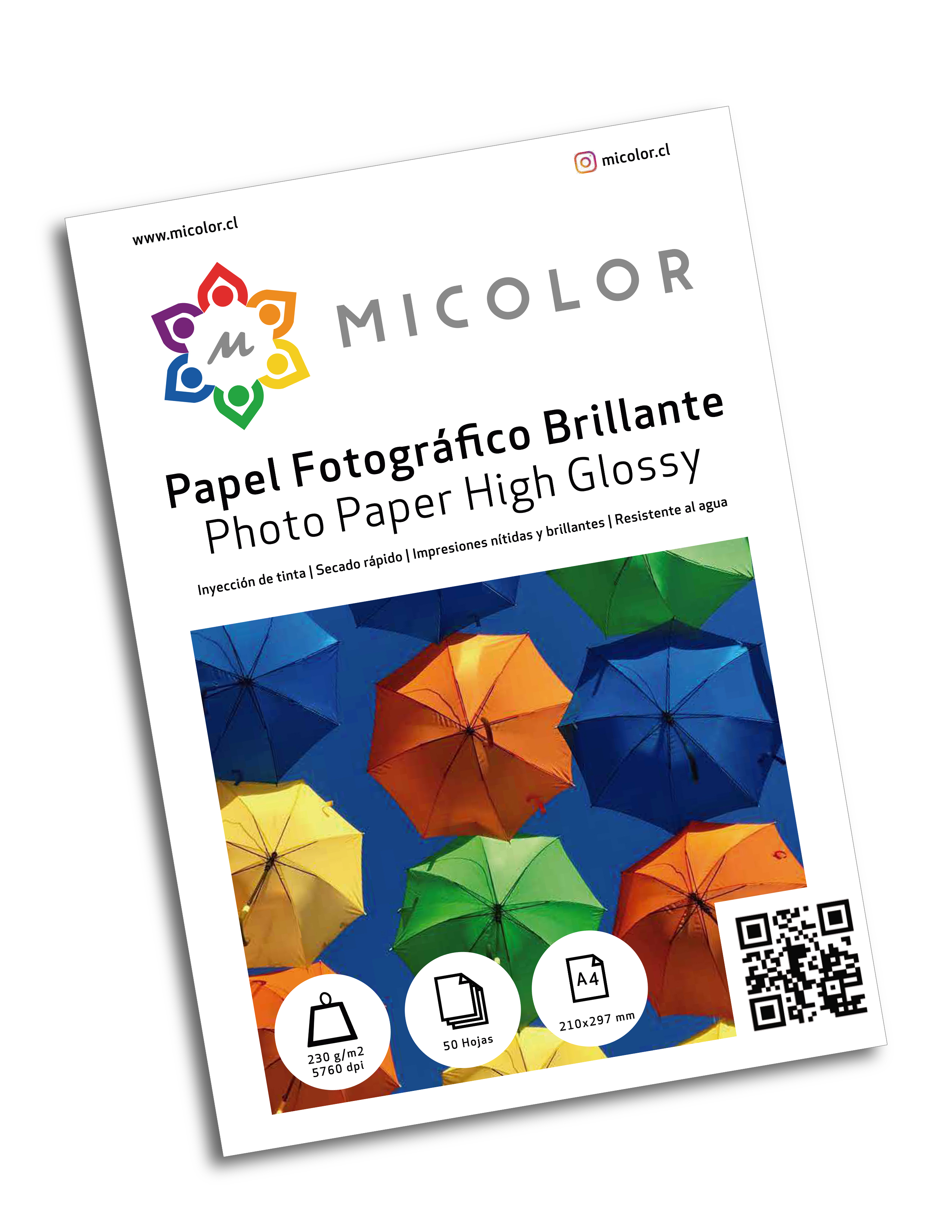Papel Fotografico Brillante A4 230g / 50 hojas