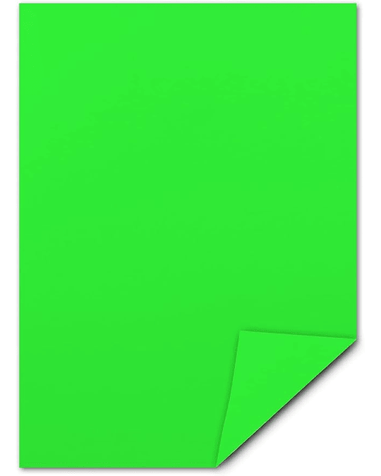 Papel Adhesivo fluorescente Verde A4 90g 50 hojas 