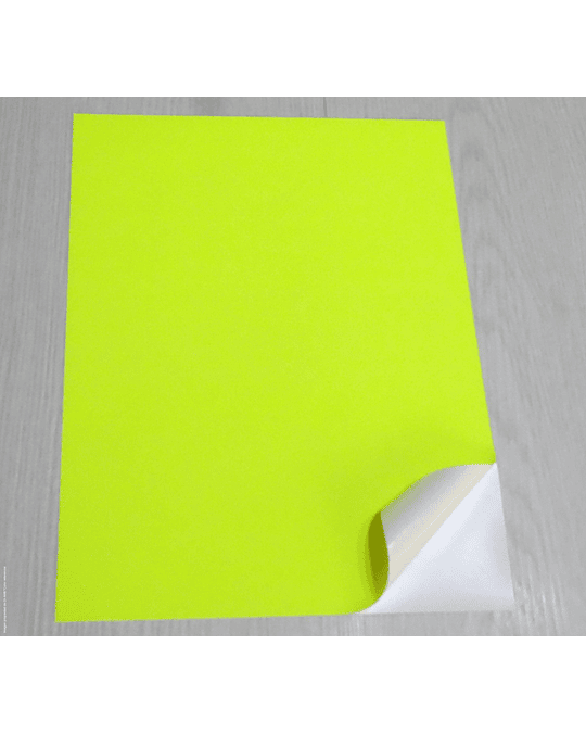 Papel Adhesivo fluorescente Amarillo A4 90g 50 hojas 