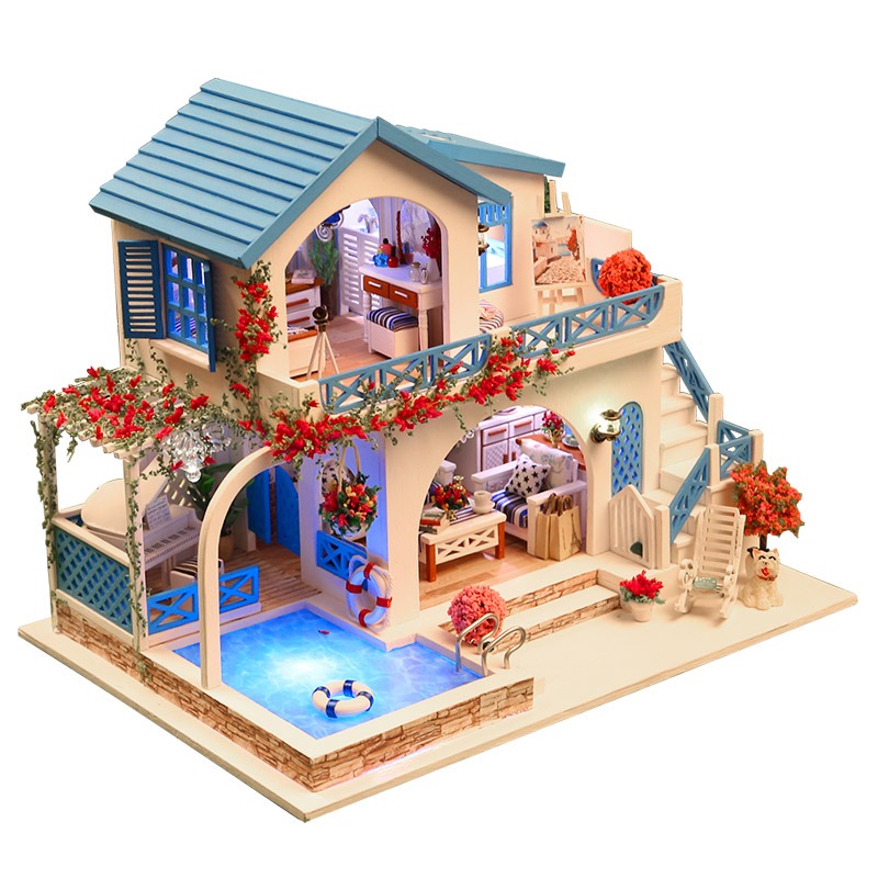 Casa de muñecas modelo piscina