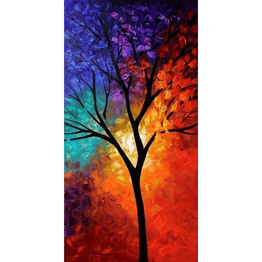 Pintura por números Árbol Arcoíris (40x50 cm)