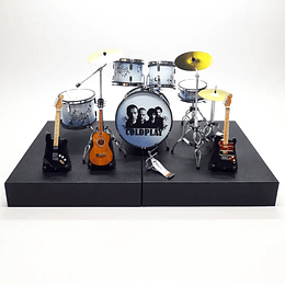 Bateria Miniatura con guitarras Coldplay