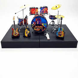 Bateria Miniatura con guitarras THE BEATLES 4