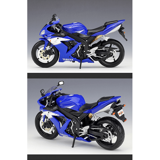 Motocicleta de carrera Yamaha YZF R1  (Azul) Escala 1/12