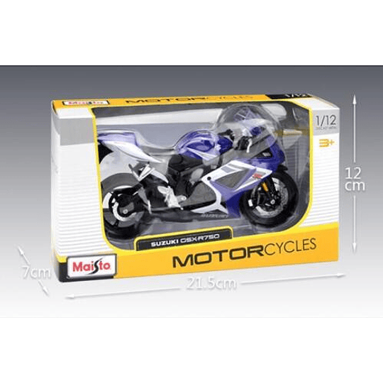 Motocicleta de carrera SUZUKI GSX-R750 Escala 1/12