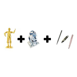 3d Puzzle Metálico Star Wars: C3po + R2d2 + Set Herramientas